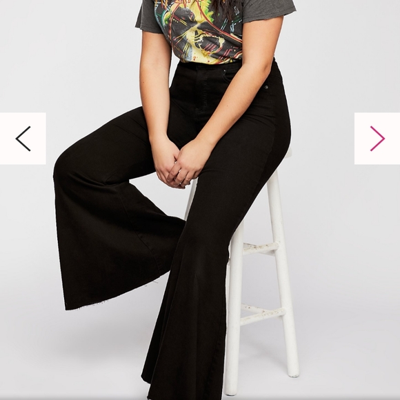 CRVY Super High-Rise Lace-Up Flare Jeans Pants - Picture 2 of 8